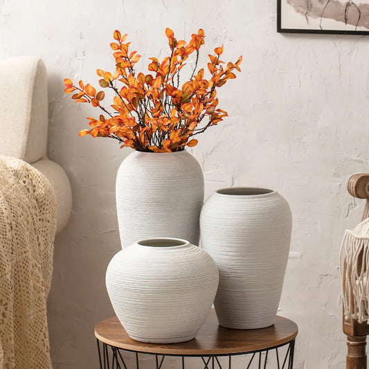 Home minimalistische Arbeitsplatte einfarbig kreative japanische Trockenblumen Hydrokultur Vase Ornament Kombinationsset Jingdezhen