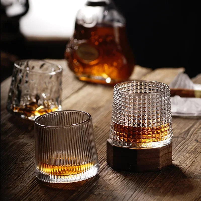 265ml Wholesale Cup Rotary Whisky Glass Crystal Glass Wine Cup Tumbler Beer Rotary Cups Wholesale Transparent Glass Drinkware