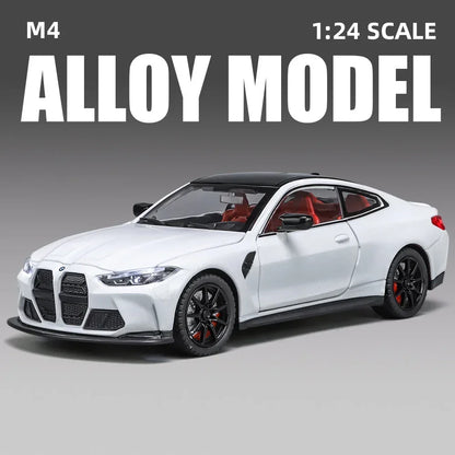 1:24 Scale M4 Alloy Diecast Model Cars Toys Rubber Tires 4 Doors Opened Vehicles Light Music Toy Models for Boys Birthday Gifts