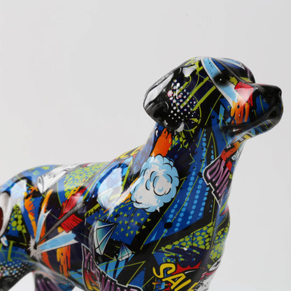 Creative Colorful Art Animal Labrador Resin Crafts Home Decoration Color Modern Simple Home Decoration  Living Room