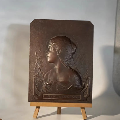 French Medieval Lily Maiden Relief Sculpture  Decor Statue for Living Room, Desk & Home Art Aesthetic Decor Luxurious Ornaments
