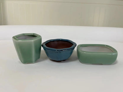 8 Types Chinese Style Bonsai Pots Breathable Stoneware Bonsai Pots With Holes Bonsai Training Flowerpot Ceramic Crafts