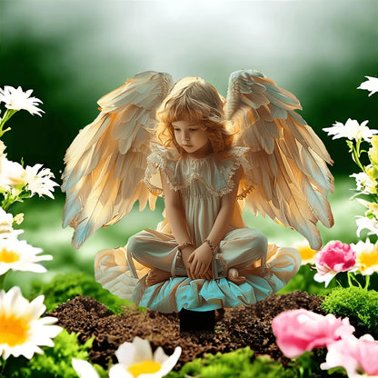 Charming Green Fairy with Dragon Garden Pile - Acrylic Outdoor Art, Bohemian Style Patio Decor, Flower Pot Landscape Accessories