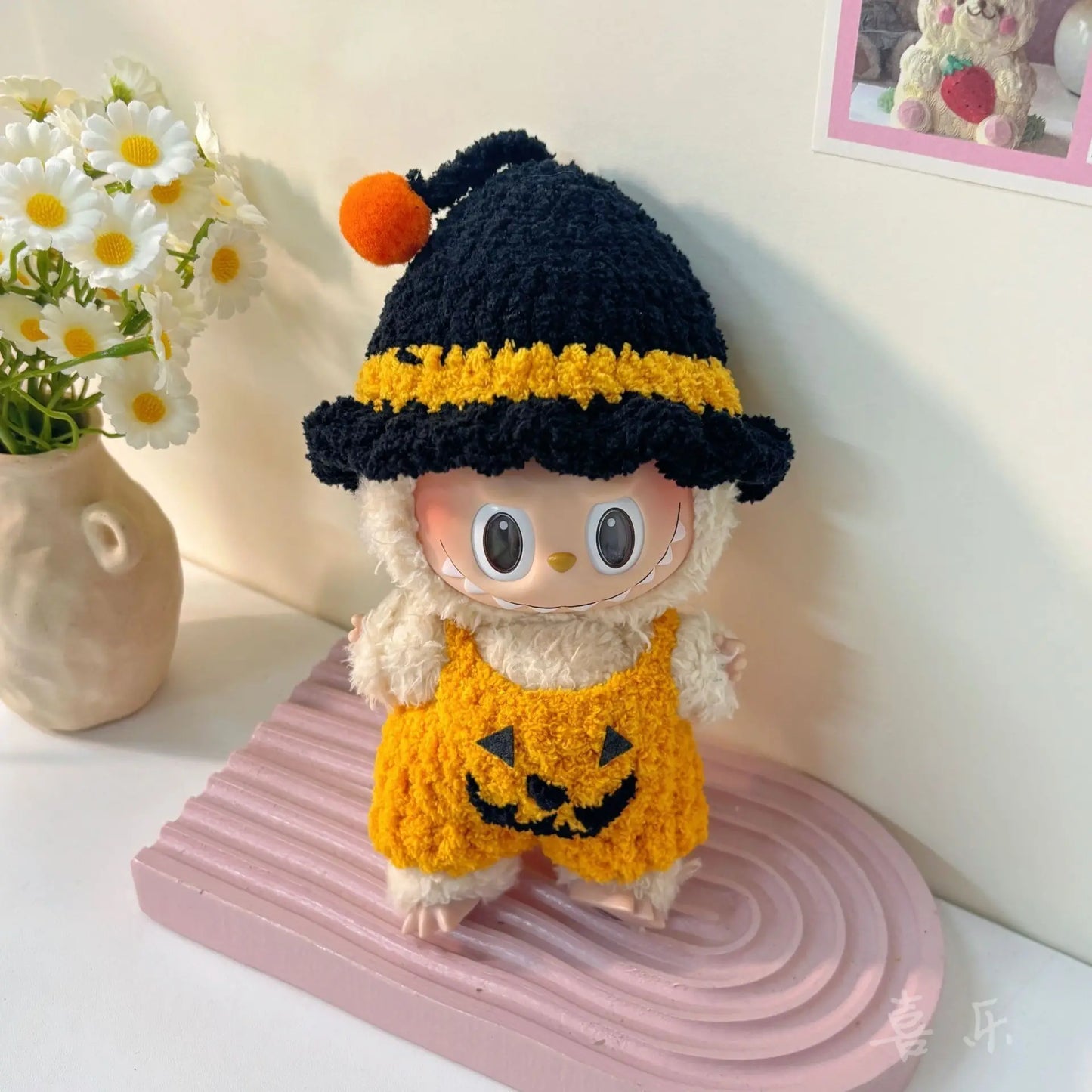 Halloween Pumpkin Clothes For Lafufu Clothes Doll Bat Wing Pumpkin Clothes with Hat For labubu cloth outfit Accessories