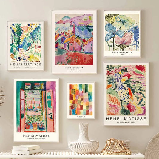 Vintage Abstract Matisse Exhibition Mid Century Landscape Posters Prints Wall Art Canvas Painting Picture Living Room Home Decor