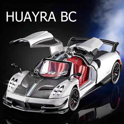 1:24 Pagani Huayra BC Apollo EVO Toy Cars Alloy Models Rubber Tires Doors Opened Miniature Sports Car  for Boys Collection Gifts