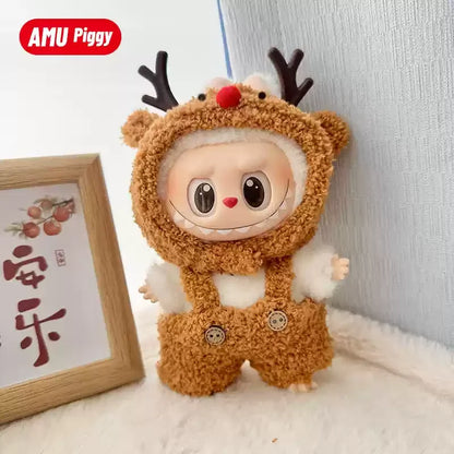 New Hot Lafufu  Dolls Sitting Party Clothing Outfit 17cm Mini Plush Doll'S Clothes Bear Rabbit Bib Pants Overalls Accessories