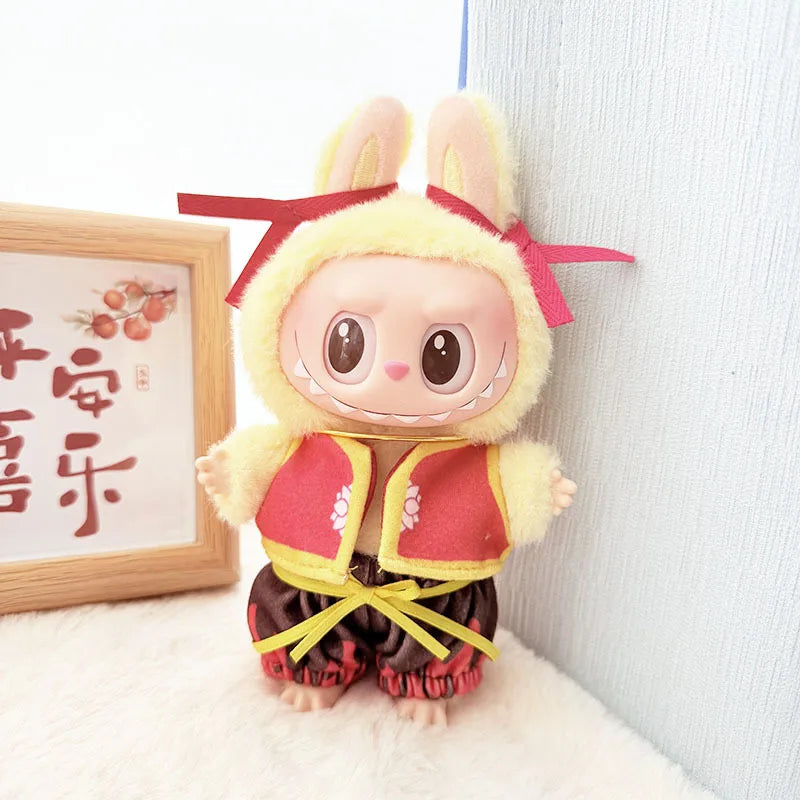 Clothes For Labubu 17cm II Idol Dolls Sitting Party The Monster Outfit Accessories Clothing DIY Gift Nezha Qiankun Circle FF13A
