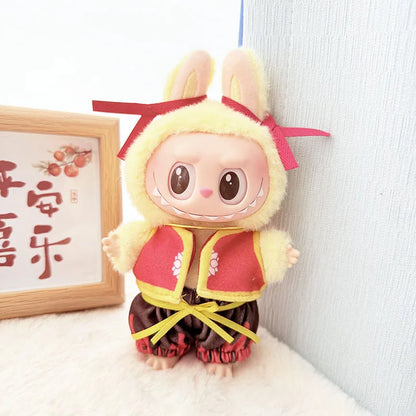 Clothes For Labubu 17cm II Idol Dolls Sitting Party The Monster Outfit Accessories Clothing DIY Gift Nezha Qiankun Circle FF13A