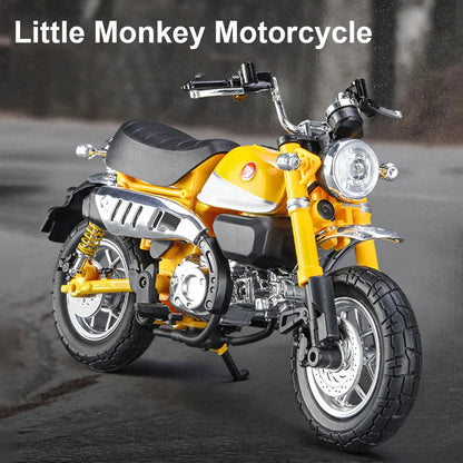 1/12 Alloy Honda Monkey Motorcycle Model Toy Simulation Diecasts Motor Front Rear Wheel Suspension Car for Child Birthday Gifts
