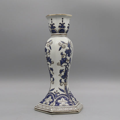 Kerzenhalter aus Keramik, blaue und weiße Keramik, Tischaccessoire, Wohndekoration