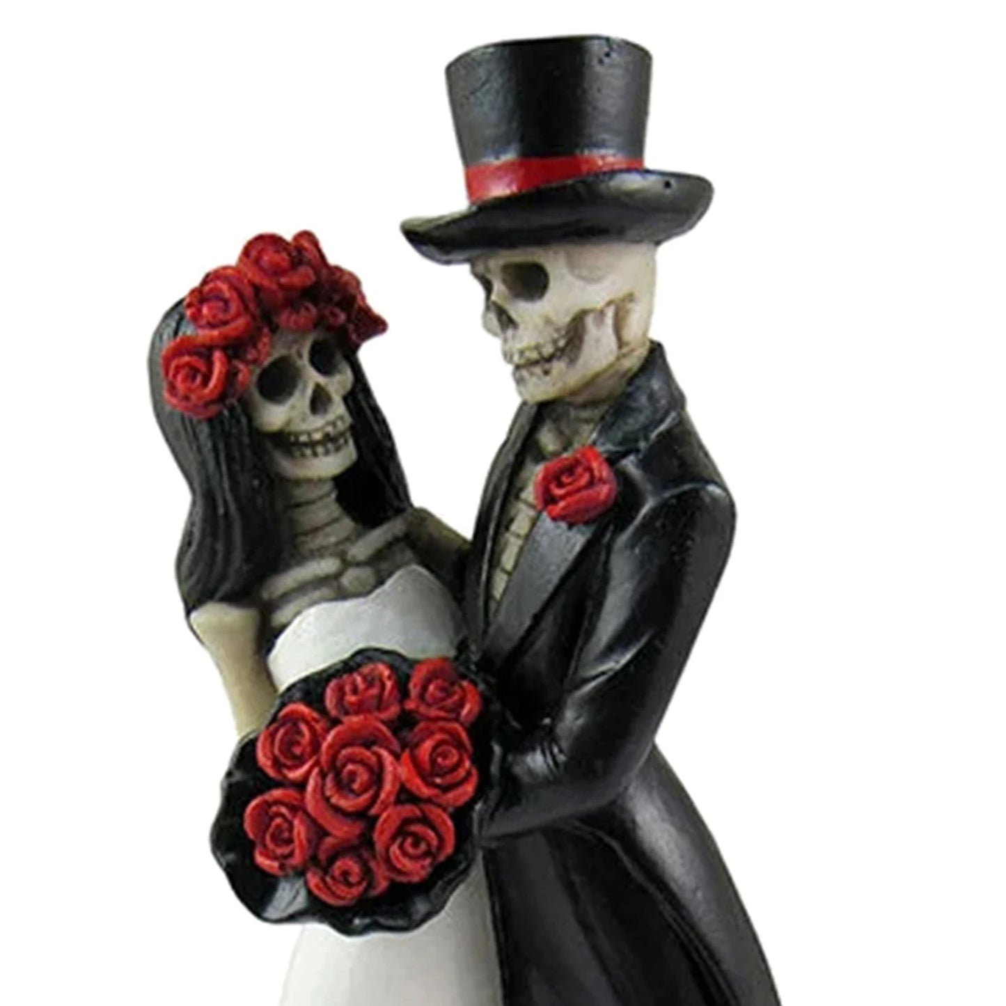 Statue de crâne squelette de mariage, Art de la mariée pour décorations de bureau, ornements de collection, décoration de gâteau d'halloween