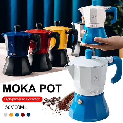 Moka Pot – Cafetière italienne authentique pour un expresso riche et audacieux – Machine à expresso sur cuisinière en acier inoxydable avec Ergonomi