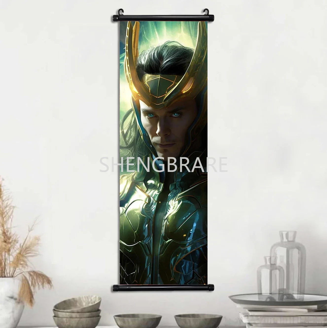 Marvel The Avengers Movie Loki Hanging Scroll Poster Artwork Home Decoration Decor Avengers Wallpaper Canvas Painting Print Gift