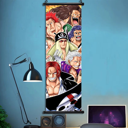 Luffy Hanging Scroll Poster ONE PIECE Anime Cartoon Wall Artwork Canvas Decor Home Decoration Zoro Wallpaper Doflamingo Art Gift
