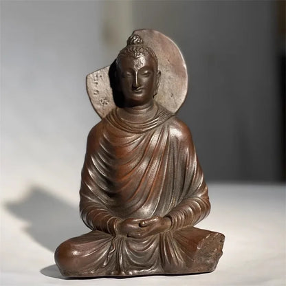 Gandhara Buddha Statue Miniature Exquisite Classical Retro Buddha Sitting Statue Ornaments Home Tea Room Art Desktop Decoration