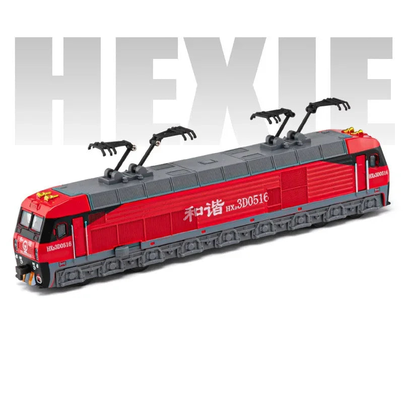1:87 Scale DONGFENG HEXIE Train Models Cars Toy Alloy DIecast 4 Doors Opened Light Music Electric Trains Kids Educational Toys