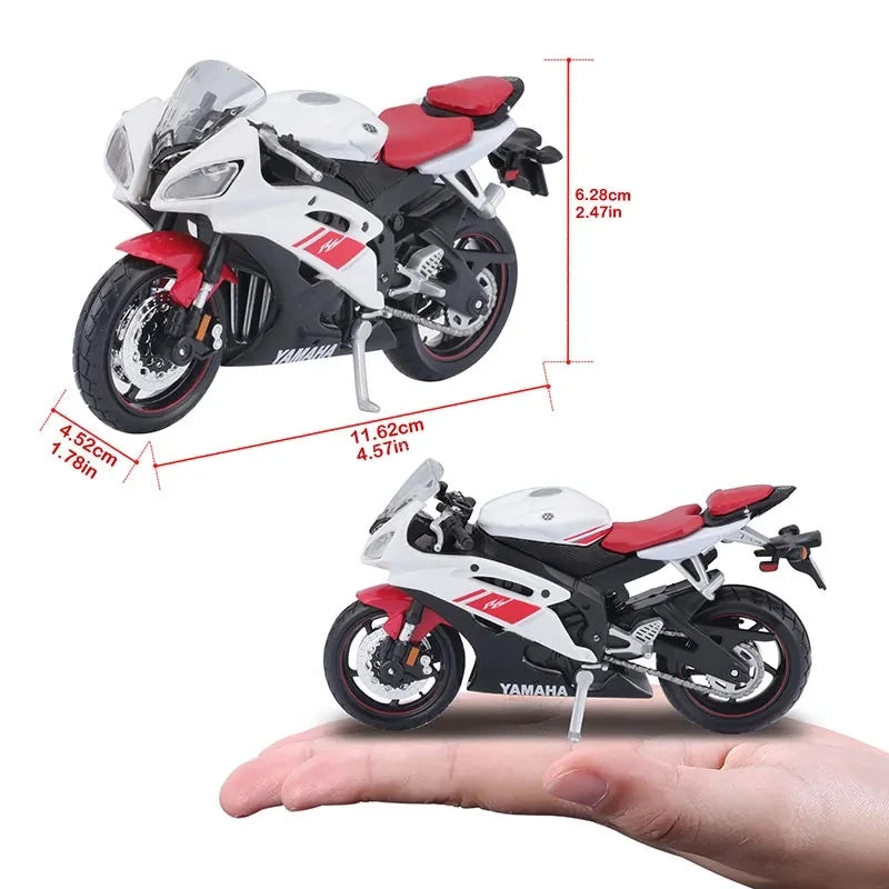 1:18 Scale Yamaha R6 Alloy Scooter Sport Bike Figurines Diecasts Kids Toy Motorcycle Racing Model Replicas Collect Gift for Boys