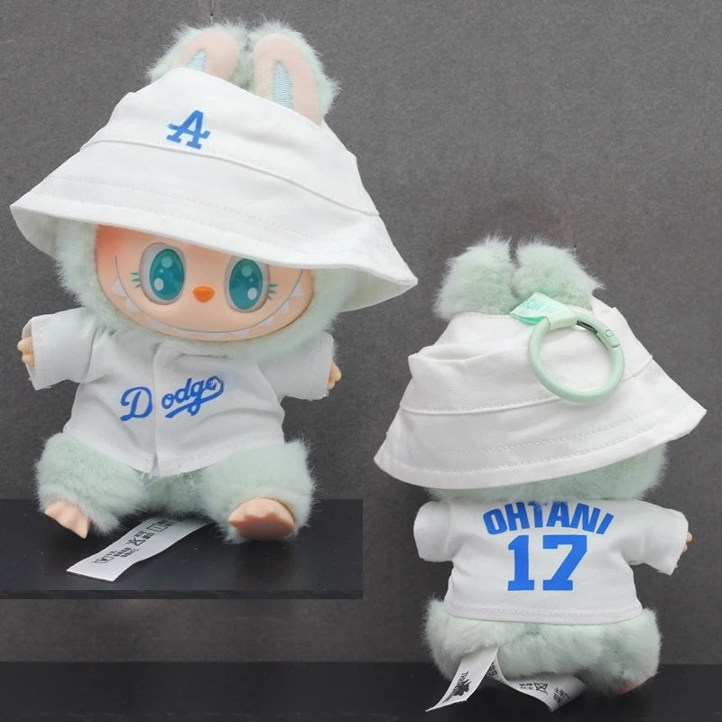 Labubu Doll Clothes 15/17cm Labubu Clothes Sitting Party Number 17 Baseball Clothes Children'S Diy Doll Accessories Gift