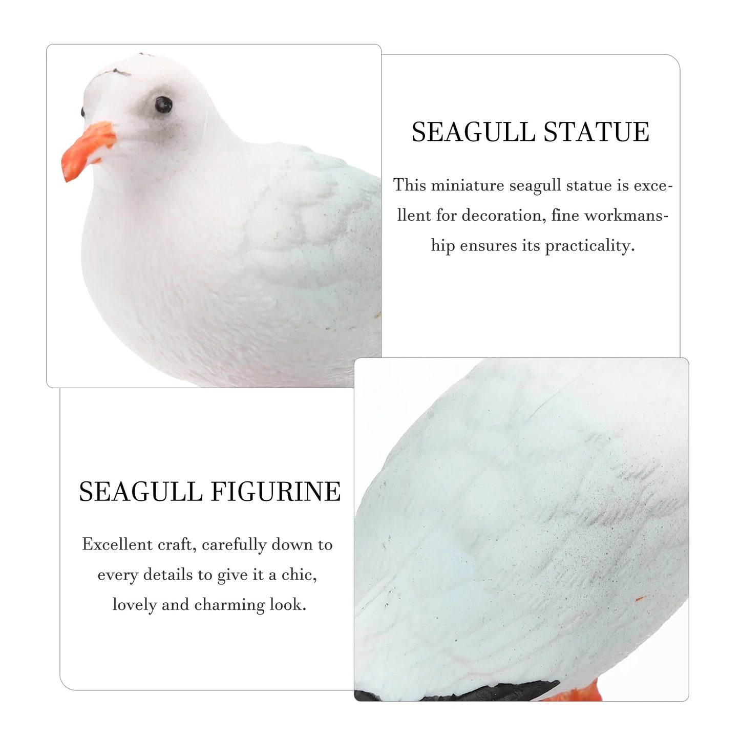 Red-billed Gull Model Nautical Seagull Figurine Miniature Decor Toys Statue Plastic Home Accents