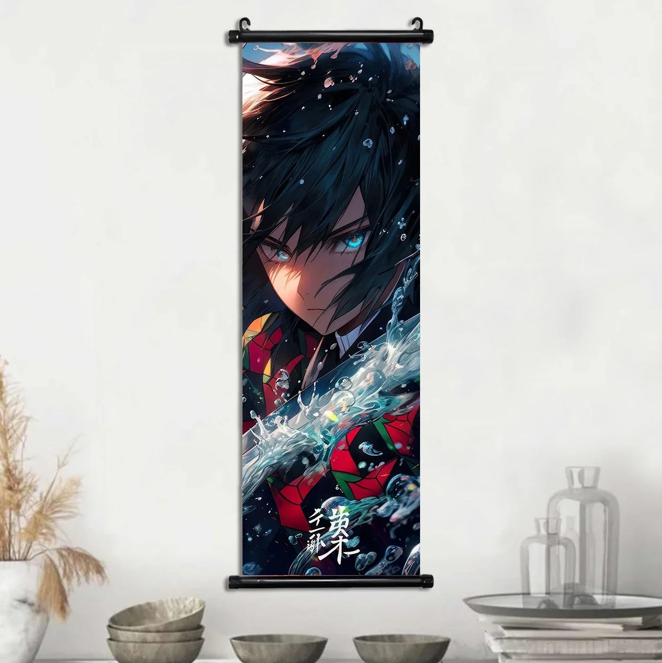 Demon Slayer Hashira Nezuko Agatsuma Zenitsu Inosuke Scroll Canvas Wall Hanging Painting Home Decor Anime Poster Wall Art Room