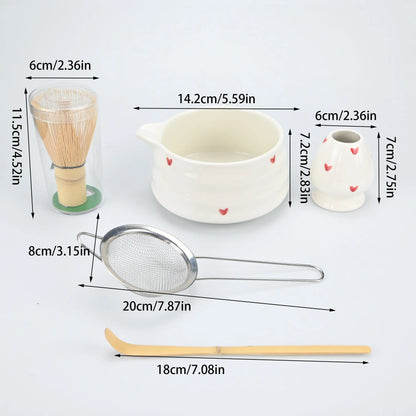4pcs/5pcs/set Japanese Style Matcha Tea Set With Tool Rack, Including Bowl, Whisk, Spoon, Great Gift For Ceremony, Traditional J