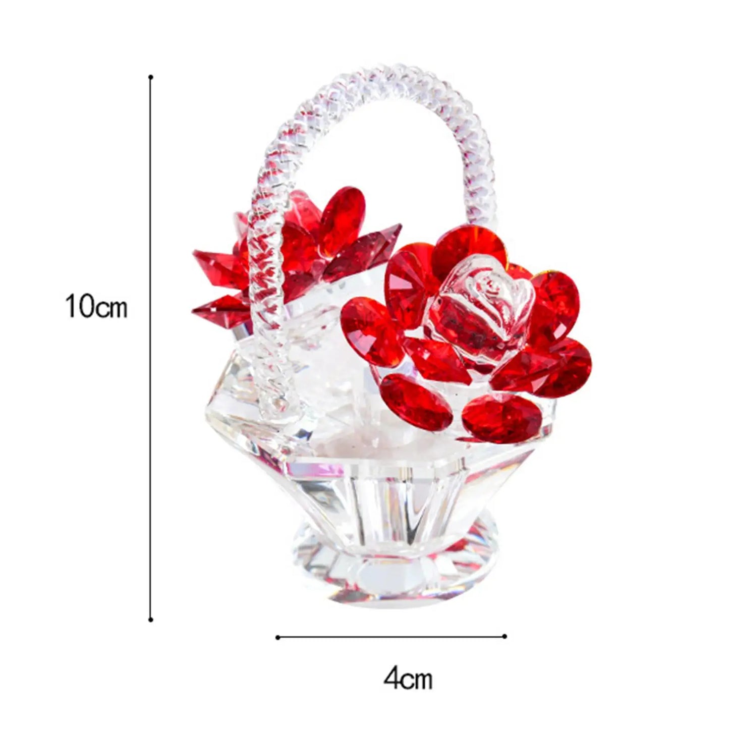 Crystal Flower Basket Decoration Living Room Wine Cabinet Wedding Small Gift Teacher Mother'S Day Gift Dressing Table Car Decor