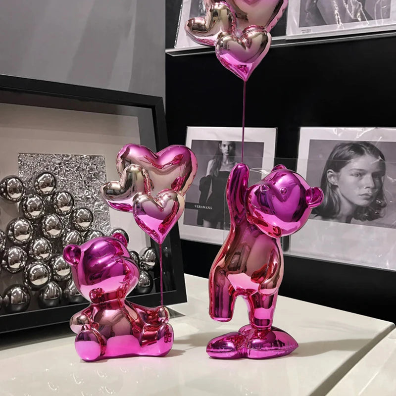 Bear Figurine Home Decor Nordic Modern Animal Figurines For Interior Creative Office Living Room Home Decoration Accessories