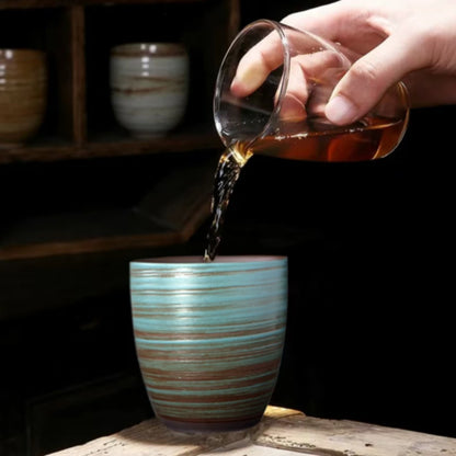 350ml hand-painted large capacity ceramic retro creative kiln change master cup tea cup coffee cup wheat tea cup