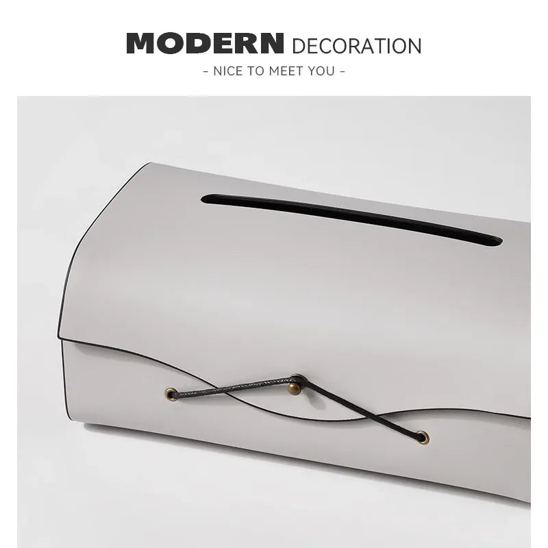 High-end Fashion PU Leather Tissue Box Holder, Rectangular Napkin Facial Tissues Holder Dispenser, Home Office Car Tissue Box
