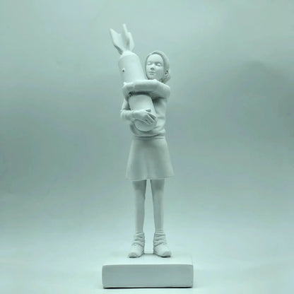 New Banksy Hugging Bomb Girl Resin Statue Sculpture Home Decoration Hugger Hugging Peace Bomb Girl Accessories Living Room Decor