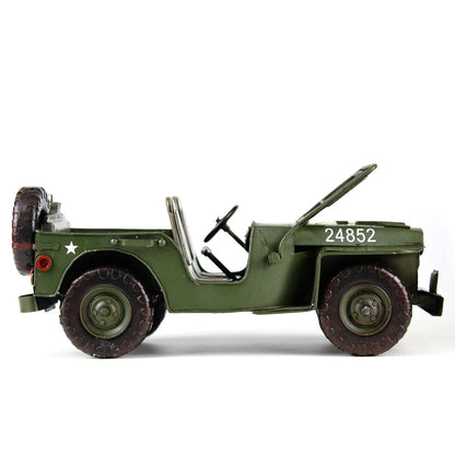 Retro Jeep Off-Road Vehicle, Iron Model, Handicraft, Home Decorations, Ornament, Study, Children's Room, Gifts