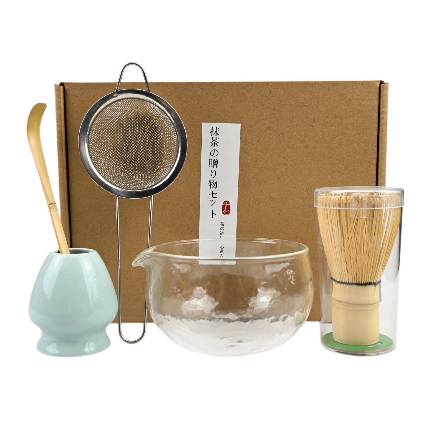 5PCS/Set Japanese-style Matcha Bowl , Spoon, Tea Whisk, Sieve Mesh, Perfect Gift For Ceremony, Traditional Decoration
