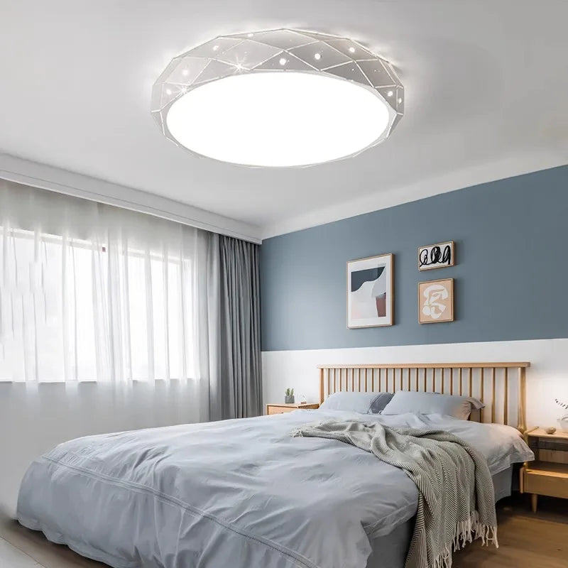 LED Ceiling Lamp with Remote Control Dimmable Creative Energy-saving Circular Ceiling Light Living Room Bedroom Indoor Lighting