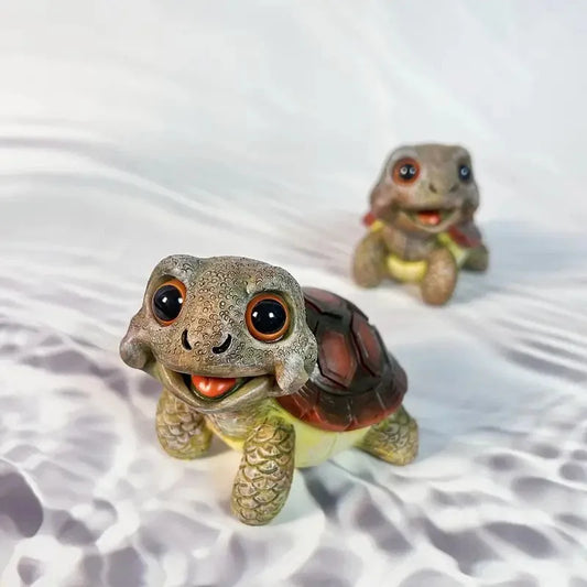Tortoise Statue Outdoor Garden Crawling Turtle Sculpture Resin Figurine Decor for Balcony Yard Lawn Fish Tank Aquarium Ornament