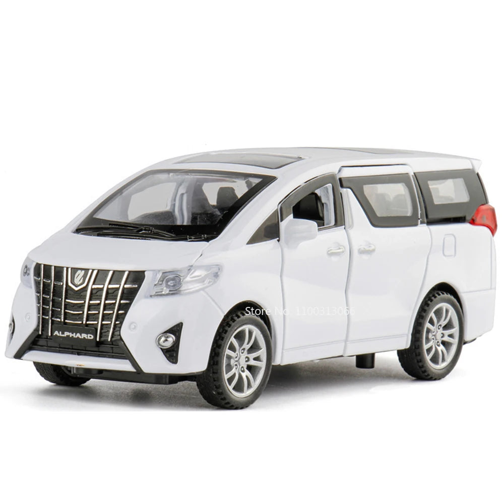 1:32 Scale Alloy Alphard Vellfire Toys Cars Models 6 Doors Opened MPV Toys Wheel Pull Back Vehicles for Boyfriend Festival Gifts