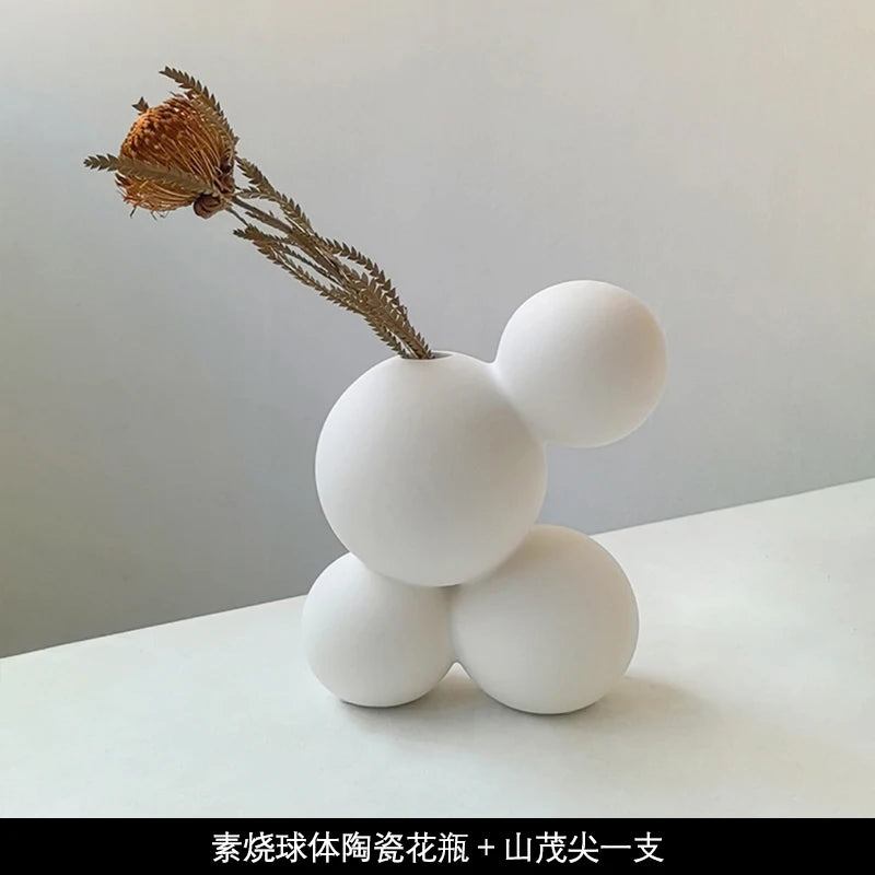 Livetai Wabi-Sabi Ceramic Abstract Sculpture,Handmade Irregular Decorative Ornament for Modern Home Decor, Bookshelf, Bar,