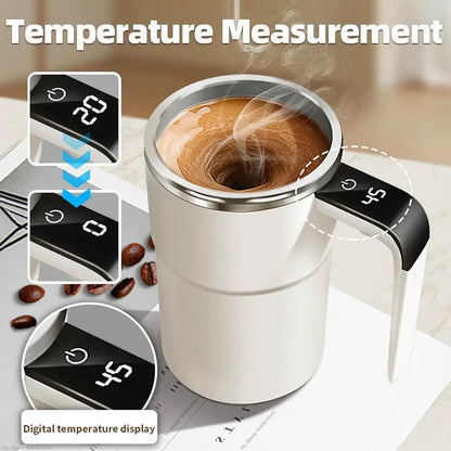 Tasse magnétique à agitation automatique automatique en acier inoxydable 304, avec écran LCD, tasse de mélange de jus de café, de lait, tasses thermiques intelligentes