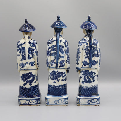 Chinesische Kaiserstatue aus der Qing-Dynastie, antike Porzellanfigur, Tischaccessoire, Heimdekoration