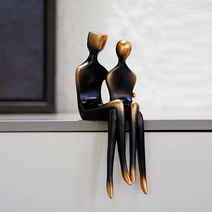 SAAKAR Resin Couple Figure Figurines Lovers Statues Valentine's Day Gift Home Desktop Art Handicrafts Crafts Decor Accessories