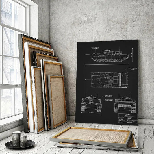 Famous World Airplane Tank Drawing Posters Modern Canvas Paintings And Prints HD Pictures For Living Room Home Decor Frameless
