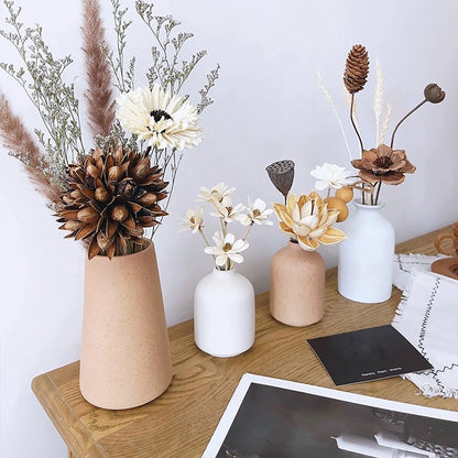 Ceramic Vase Plain Embryo Nordic Handicrafts Desk Decoration Home Decoration Dried Flowers Small Flower Inserts