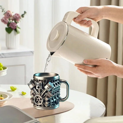 304 Stainless Steel Insert Resin Beer Danegeld Tankard Coffee Beer Mugs Cup Water Mug Coffee Cup V8 Engines Stainless Steel Cup