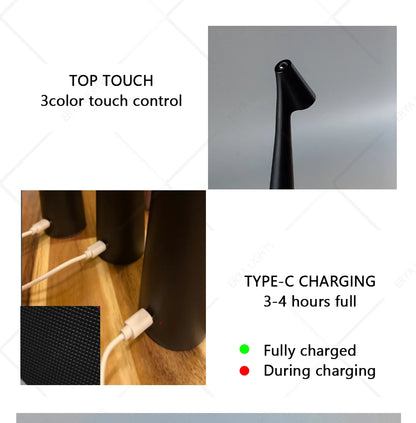 Hotel Portable Rechargeable Table Lamp Touch Sensor LED 3-Level Battery for decoracion Kids Hotel bedside light