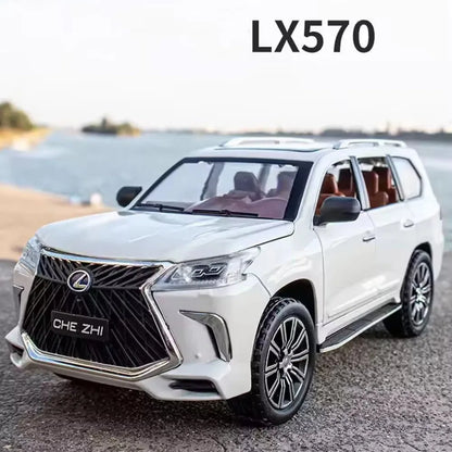 1:24 Metal LX570 LX600 Cars Miniature Models 6 Doors Opened Off-road SUV Diecast Toy Light Music Toys for Boys Festival Presents