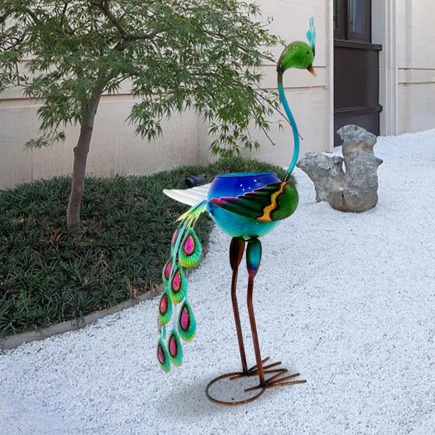 Garden Peacock Crane Fire Bird Figurines Flower Pot Clearance For Outdoor Statues Yard Patio Ornaments Decorative