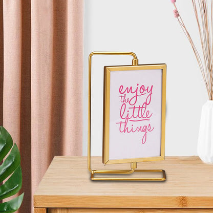 Picture Frame Cards Display Holder with Glass Front Ornament Rotating Photo Frame for Office Family Wedding Love Farmhouse Home