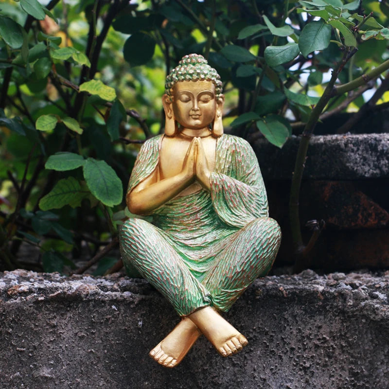 Zen Buddha sculpture Outdoor garden Garden Garden Garden garden landscape layout living room balcony Creative decorative resin c