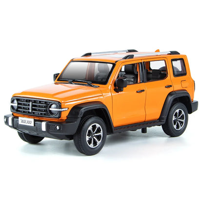 1/24 Tank 300 Alloy Cars Model Toy Rear Wheel Suspension Pull Back Vehicle with Lights Sound High Imitation Cars for Boys Gifts