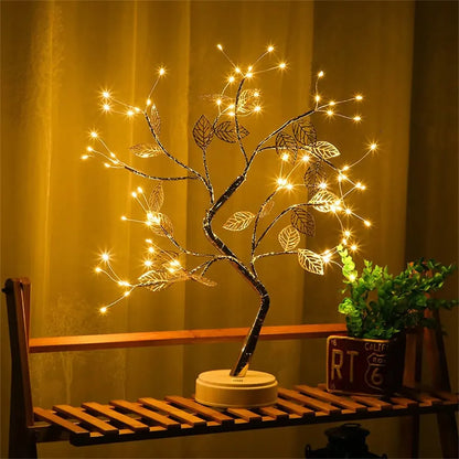 Baum LED Licht USB Tisch Lampe Einstellbare Touch Schalter DIY Künstliche Weihnachten Baum Fee Nachtlicht Hause Weihnachten Dekoration 1PC